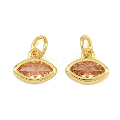 Brass Pave Cubic Zirconia Charms CU-CBA3D67-11G-06-1