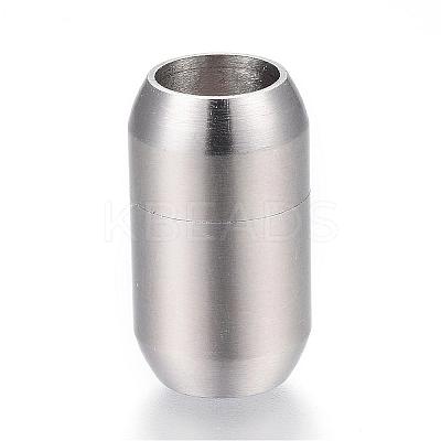 Tarnish Resistant 304 Stainless Steel Magnetic Clasps with Glue-in Ends STAS-G101-34P-1