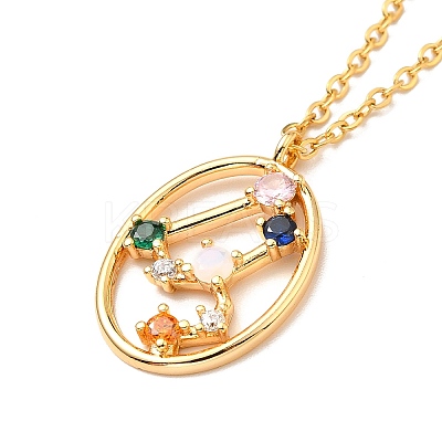 Colorful Cubic Zirconia Constellation Pendant Necklace LS-NJEW-H166-01H-1