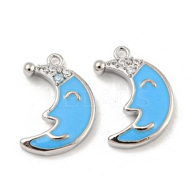 Brass Micro Pave Cubic Zirconia Pendants KK-P258-18P-1