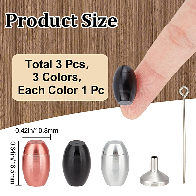 3Pcs 3 Colors Aluminium Alloy Cremation Urn DJEW-CN0001-28B-1