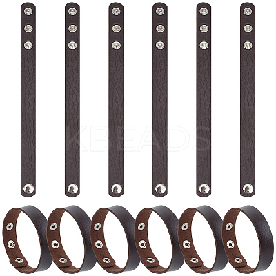 18Pcs PU Leather Snap Bracelets for Women Men BJEW-CY0001-13C-1