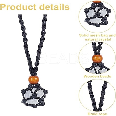 9Pcs 9 Styles Natural Mixed Gemstone Teardrop Pendant Necklaces Set NJEW-AN0001-46-1