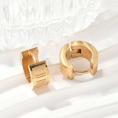 304 Stainless Steel Polishing Effect Hoop Earrings EJEW-M001-39G-1