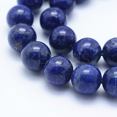 Natural Lapis Lazuli Beads Strands G-P342-01-12mm-AB-1