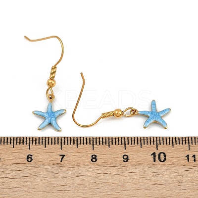 Ocean Series 304 Stainless Steel Enamel Dangle Earrings EJEW-K017-01C-G-1