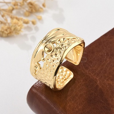 Brass Cuff Rings for Women RJEW-B119-06G-1