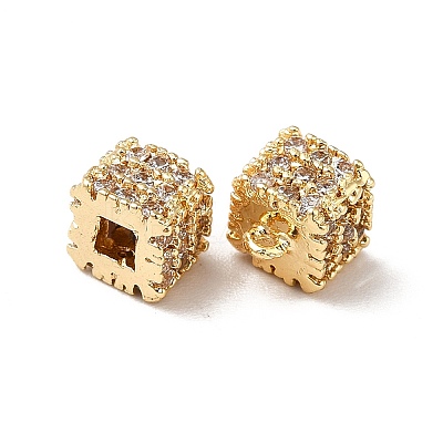 Brass Micro Pave Cubic Zirconia Charms KK-M233-11G-1