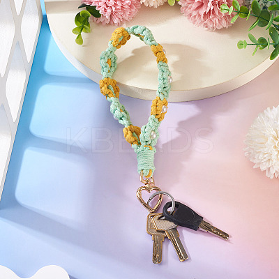 Cotton Braided Flower Pendant Decorations AJEW-TAC0030-032G-05-1