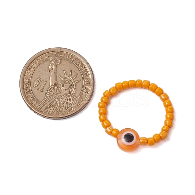 Glass Seed Beads Stretch Rings RJEW-JR00703-1