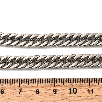 8MM 304 Stainless Steel Cuban Link Chain Necklaces for Men NJEW-B134-03A-P-1