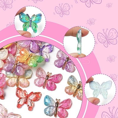 40Pcs 2 Styles Printed Translucent Acrylic  Pendants MACR-FS0002-04-1