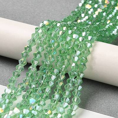 Transparent Electroplate Glass Beads Strands EGLA-A039-T3mm-B24-1