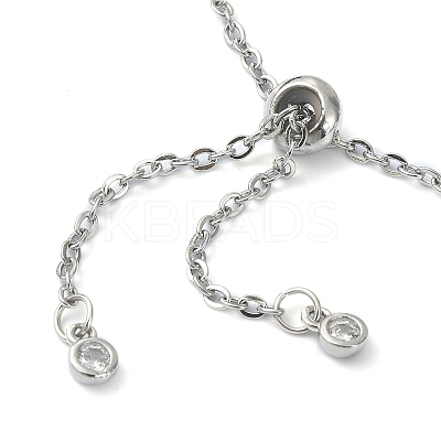 Natural Mixed Gemstone Bullet Link Slider Bracelets BJEW-JB09901-1