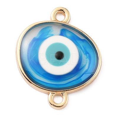 Transparent Evil Eye Resin Connector Charms RESI-WH0021-47D-1