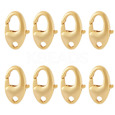 8Pcs Brass Lobster Claw Clasps KK-TA0002-65-1