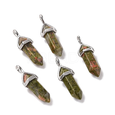 Natural Unakite Pointed Pendants G-K329-39P-1
