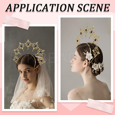 Plastic Goddess Crown Hair Bands OHAR-WH20010-02C-1