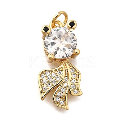 Brass Micro Pave Cubic Zirconia Pendants KK-Z125-07G-1