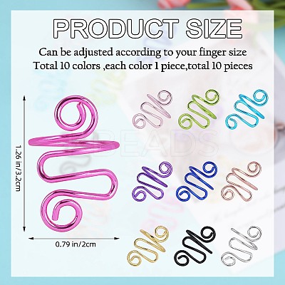 10Pcs 10 Colors Iron Crochet Tool IFIN-SZ0001-41-1