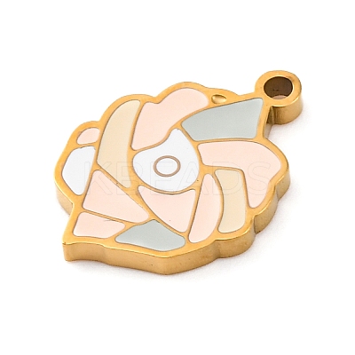 304 Stainless Steel Enamel Pendants STAS-Q338-01G-1