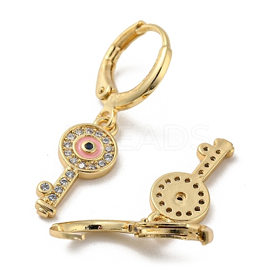 Real 18K Gold Plated Brass Dangle Leverback Earrings EJEW-A033-27G-1