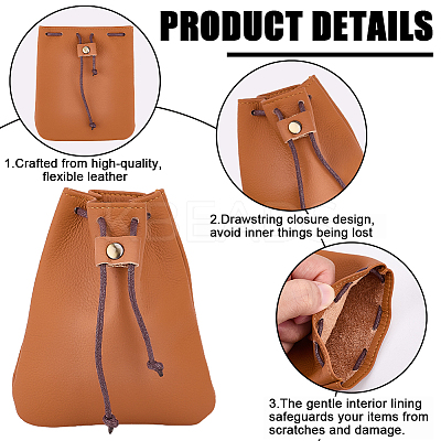 Cowhide Coin Wallets AJEW-WH20002-33A-02-1