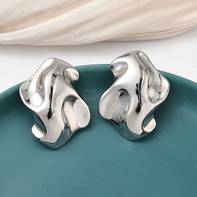 304 Stainless Steel Nuggets Stud Earrings EJEW-K268-73P-1