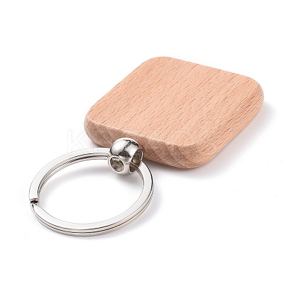 Natural Wood Keychain LS-HJEW-P008-05-1