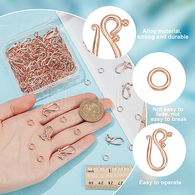 100Pcs Tibetan Style Hook and Eye Clasps FIND-GO0003-01RG-1