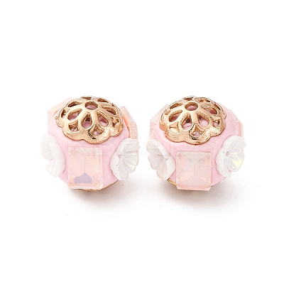Handmade Resin Indonesia Round Beads IPDL-P005-09KCG-01-1