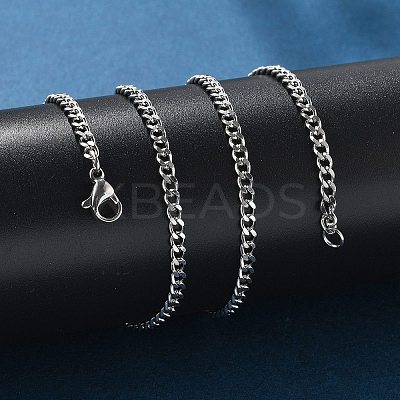 Non-Tarnish 304 Stainless Steel Curb Chain Necklaces LS-NJEW-H492-01P-1