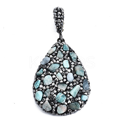 Polymer Clay Rhinestone Pendants RB-S056-11A-B-1