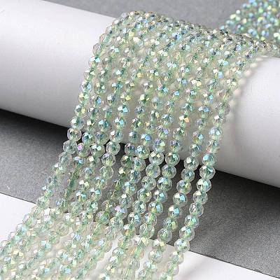 Electroplate Transparent Glass Beads Strands LS-GLAA-H021-01B-FR07-1