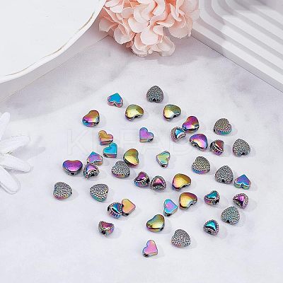 40Pcs 4 Style Rack Plating Rainbow Color Alloy Beads FIND-FH0004-34-1