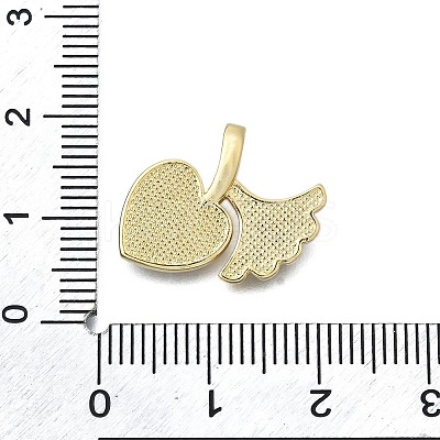 Brass Micro Pave Clear Cubic Zirconia Pendants KK-V010-30G-1
