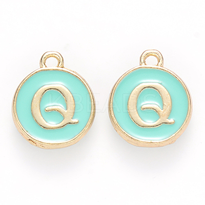 Golden Plated Alloy Enamel Charms ENAM-S118-05Q-1
