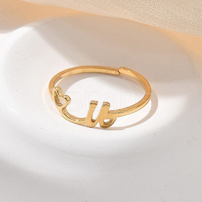 304 Stainless Steel Cuff Rings for Women RJEW-D285-01G-U-1