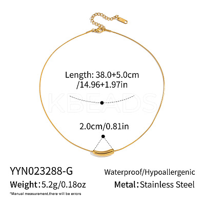 Minimalist 304 Stainless Steel Bean Pendant Necklaces with Round Snake Chains for Women YF8293-1-1