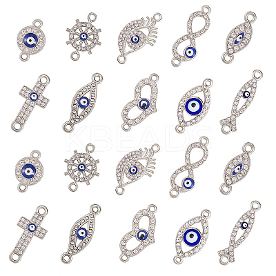 50Pcs 10 Style Alloy Links PALLOY-CJ0001-167-1