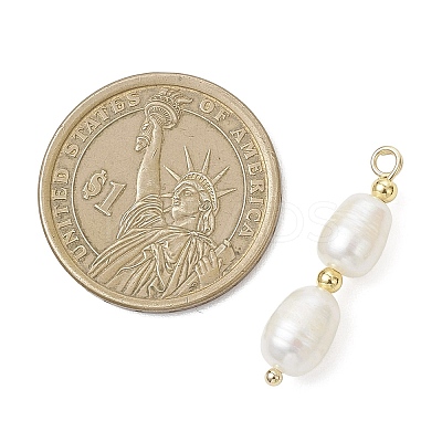 3Pcs 3 Styles Natural Pearl Rice Pendants PALLOY-JF04739-1