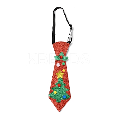 Chistmas Theme Non-woven Fabrics Necktie AJEW-L092-A01-1