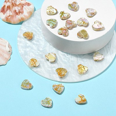 20Pcs Drawbench Style Natural Freshwater Shell Beads SHEL-CJ0001-32-1