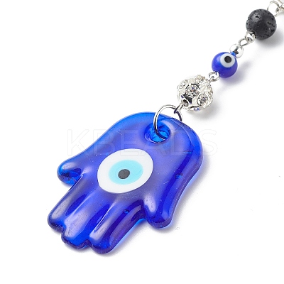 Handmade Lampwork Evil Eye Pendant Decoration HJEW-JM00791-03-1