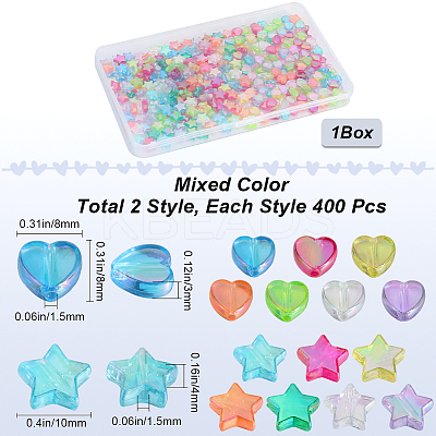 800Pcs 2 Styles Eco-Friendly Transparent Acrylic Beads TACR-SP0001-01A-1