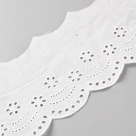 Cotton Embroidery Flower Lace Ribbon OCOR-WH0097-62B-1