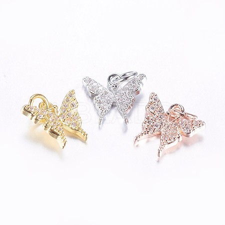 Long-Lasting Plated Brass Micro Pave Cubic Zirconia Charms ZIRC-F069-32-1