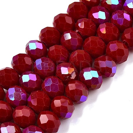Electroplate Opaque Solid Color Glass Beads Strands LS-EGLA-A044-P8mm-L02-1