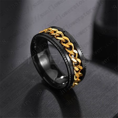 Stainless Steel Chains Rotating Finger Ring PW-WG67706-01-1