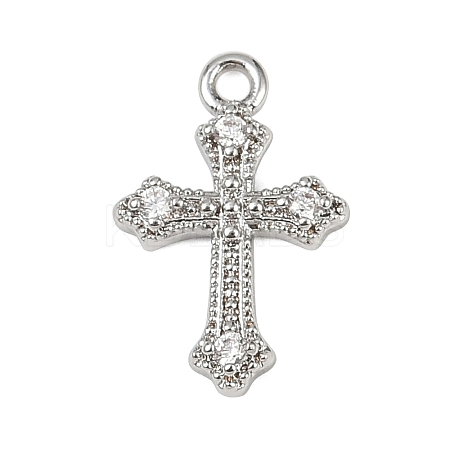 Brass Micro Pave Clear Cubic Zirconia Pendants LS-KK-L238-13P-1